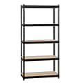 Iron Horse 2300 lb. Rivet Series 5-Shelf Metal/Particle Board Shelving Unit, 36 W, Black (20992)