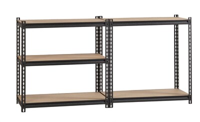 Iron Horse 2300 lb. Rivet Series 5-Shelf Metal/Particle Board Shelving Unit, 36" W, Black (20992)