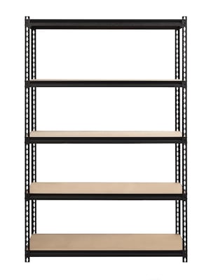 Iron Horse 2300 lb. Rivet Series 5-Shelf Metal/Particle Board Shelving Unit, 48 W, Black (20994)