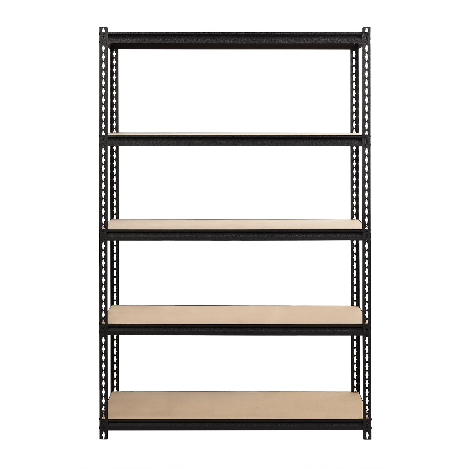 Iron Horse 2300 lb. Rivet Series 5-Shelf Metal/Particle Board Shelving Unit, 48 W, Black (20994)