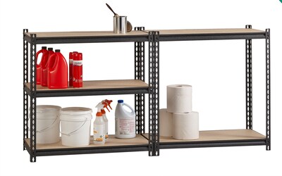 Iron Horse 2300 lb. Rivet Series 5-Shelf Metal/Particle Board Shelving Unit, 36" W, Black (20992)