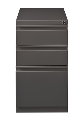 Hirsh HL10000 Series 3-Drawer Mobile Pedestal File Cabinet w/Full-Width Pull and Wheels, Letter-Widt