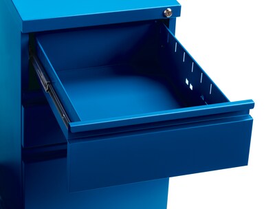 Hirsh HL10000 Series 3-Drawer Mobile Pedestal File Cabinet w/Full-Width Pull and Wheels, Letter-Widt