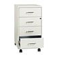 Space Solutions 4-Drawer Mobile Box Drawer Organizer for Office Supplies and Crafts, White, 18 Dee