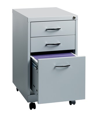 3-Drawer Metal File Cabinet, Platinum, 19 Deep (21027)