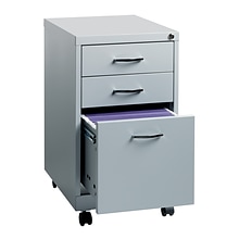 3-Drawer Metal File Cabinet, Platinum, 19 Deep (21027)