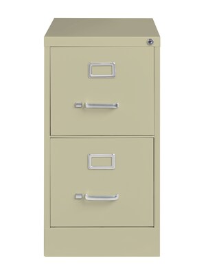 2-Drawer Vertical File Cabinet, Letter-Size, Putty, 22 Deep (17889)