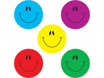 Carson-Dellosa Smiley Faces Dazzle Stickers, Assorted, 80/Pack (168188)