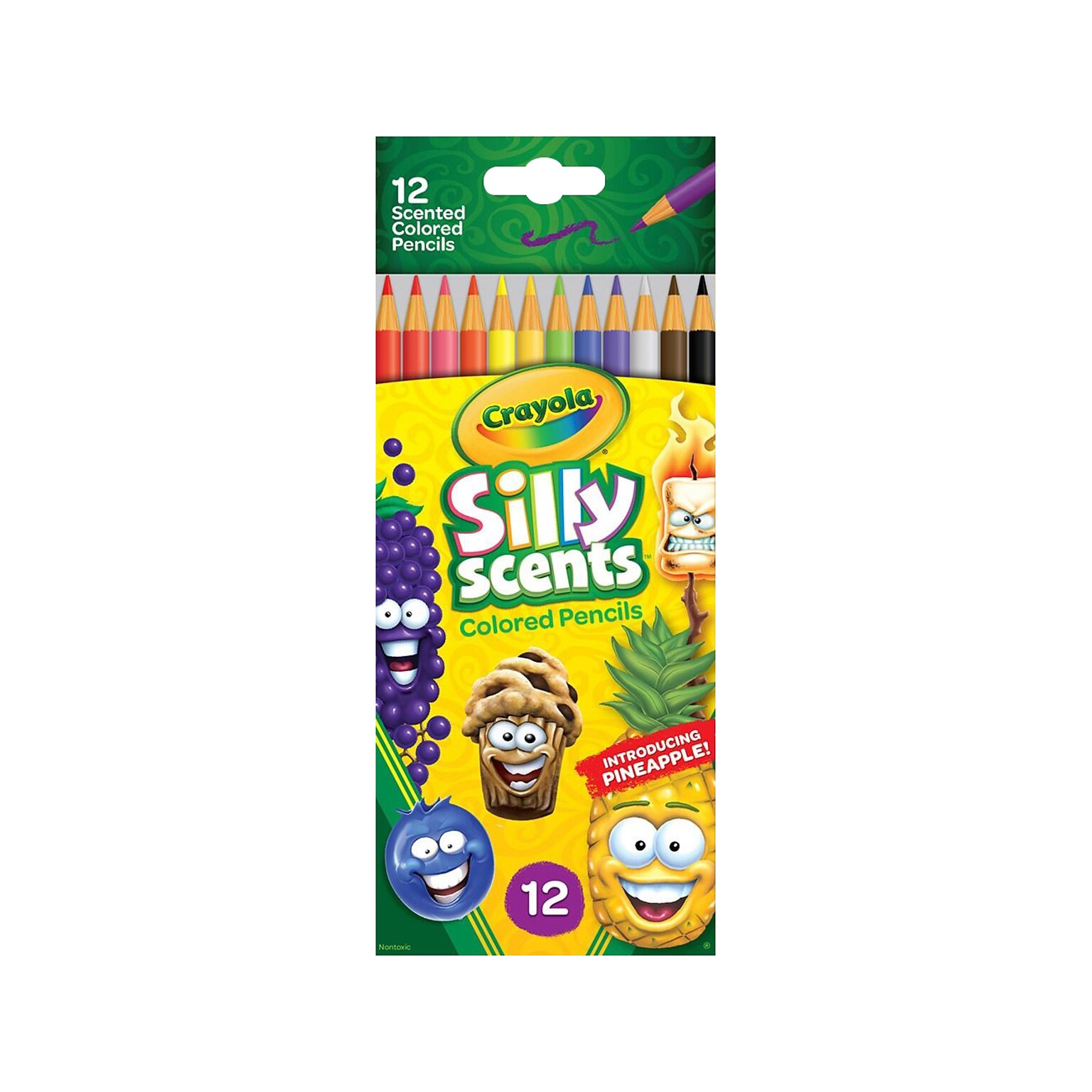 Crayola Silly Scents Colored Pencils, Assorted Colors, 12/Pack (68-2112)