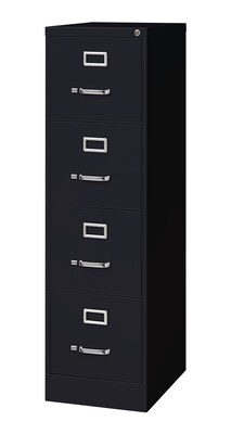 Hirsh Commercial Grade 4-Drawer Vertical File Cabinet, Letter-Width, Black, 22 Deep (17892)