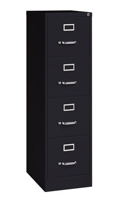 4-Drawer Vertical File Cabinet, Letter-Size, Black, 22 Deep (17892)