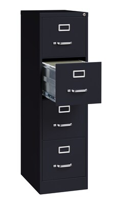 4-Drawer Vertical File Cabinet, Letter-Size, Black, 22" Deep (17892)