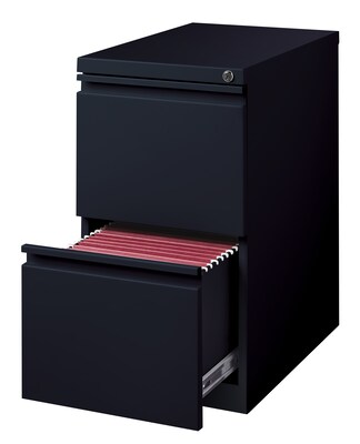 2-Drawer Mobile File Cabinet with Wheels, Black, 23" Deep (19306)