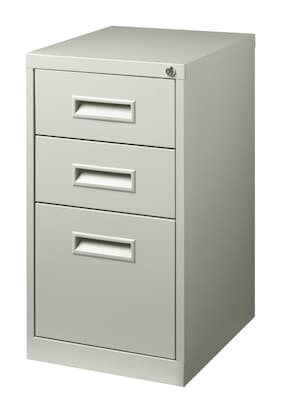 3-Drawer File Cabinet with Wheels, Gray, 19" Deep (19529)