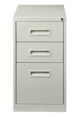3-Drawer File Cabinet with Wheels, Gray, 19 Deep (19529)