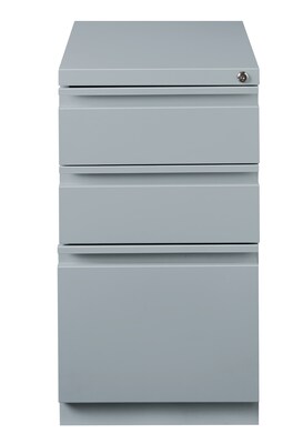 Hirsh HL10000 Series 3-Drawer Mobile Pedestal File Cabinet w/Full-Width Pulls and Wheels, Letter-Wid