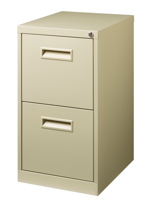 2-Drawer File Cabinet with Concealed Wheels, Putty, 19" Deep (19530)