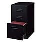 3-Drawer Mobile File Cabinet with Wheels, Black, 19" Deep (19528)