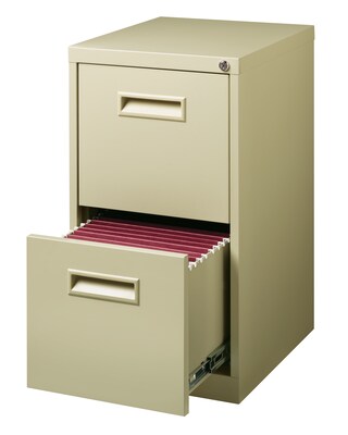 2-Drawer File Cabinet with Concealed Wheels, Putty, 19" Deep (19530)