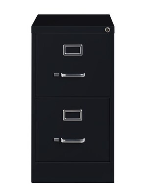 2-Drawer Letter Width Vertical File Cabinet, Black, 22" Deep (17890)