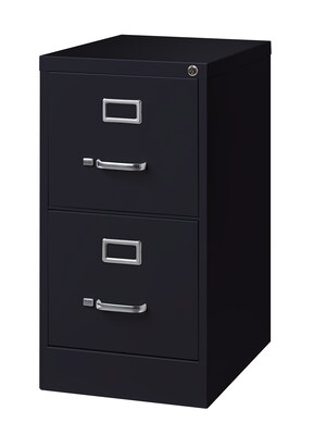 2-Drawer Letter Width Vertical File Cabinet, Black, 22" Deep (17890)