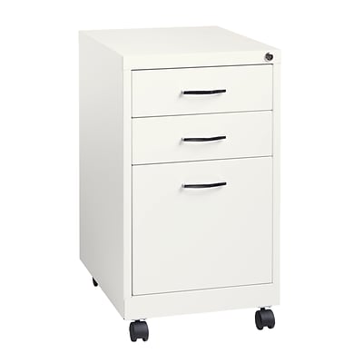 Space Solutions 3 Drawer Mobile File Cabinet With Wheels Letter Width White 19 Deep 21028 Quill Com