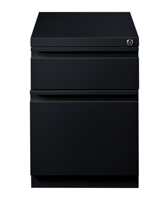 2-Drawer Mobile File Cabinet, Letter-Size, Black, 20 Deep (19308)