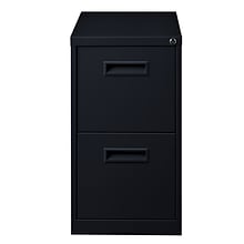 2-Drawer File Cabinet with Concealed Wheels, Black, 19 Deep (19531)