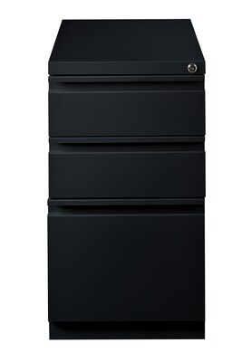 3-Drawer Mobile Pedestal File Cabinet, Letter-Size, Black, 23" Deep (19303)