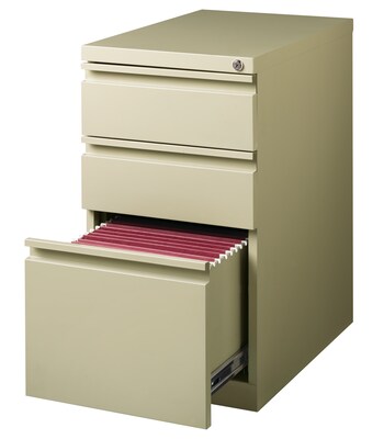 3-Drawer Mobile File Cabinet, Putty, 23" Deep (19302)