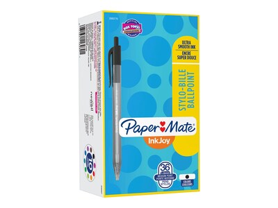 Paper Mate InkJoy 100 RT Retractable Ballpoint Pen, Medium Point, Black Ink, 36/Pack (2083770)