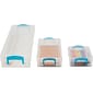 Super Stacker School Kit Plastic Boxes, Clear/Blue, 3 Boxes (38714)