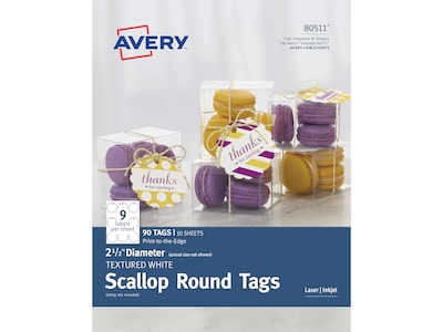 Avery Blank Gift Tags, White, 90/Pack (80511)