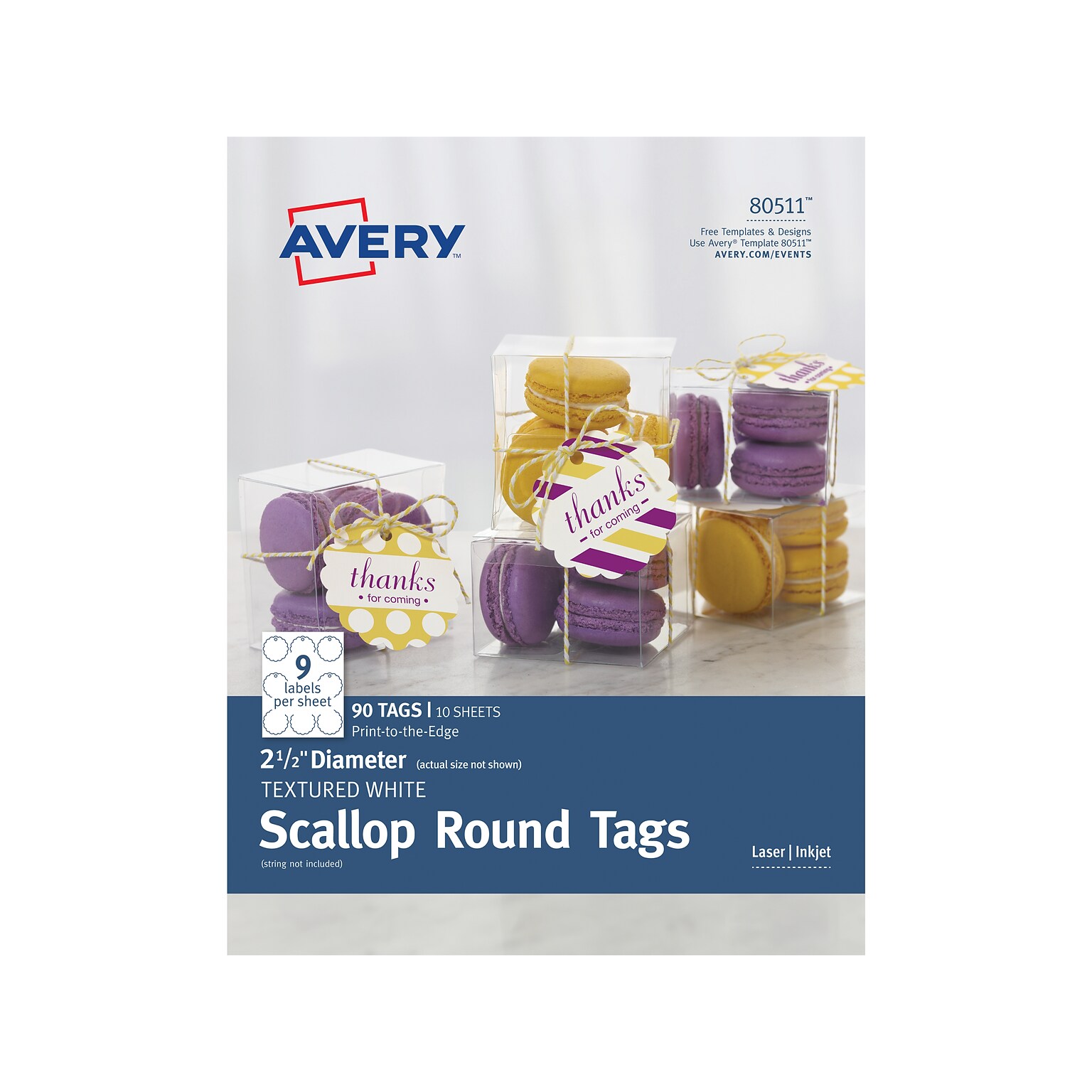 Avery Blank Gift Tags, White, 90/Pack (80511)