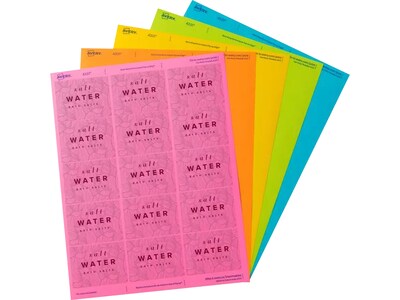 Avery Astrobrights Laser/Inkjet Multipurpose Labels, 2" x 2 5/8", Assorted Colors, 15 Labels/Sheet, 10 Sheets/Pack (4331)