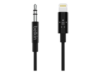 Belkin Lightning Audio Cable for iPhone/iPad/iPod Touch, Black (AV10172bt03-BLK) | Quill