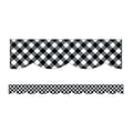 Schoolgirl Style Woodland Whimsy Black & White Gingham Scalloped Borders, 13/Pack (108363)