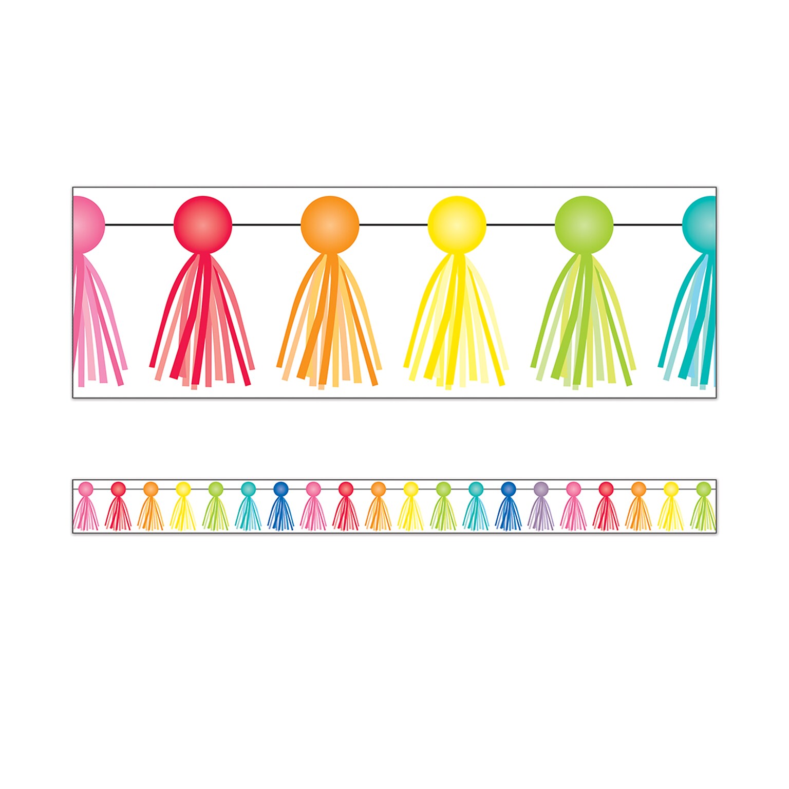 Schoolgirl Style Hello Sunshine Tassel Straight Borders, 12/Pack (108361)