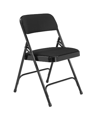 NPS® 2200 Series Fabric Armless Premium Folding Chair, Midnight Black