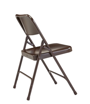 NPS #203 Premium All-Steel Folding Chairs, Brown/Brown - 4 Pack