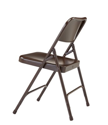 NPS #203 Premium All-Steel Folding Chairs, Brown/Brown - 4 Pack