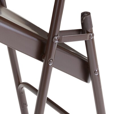 NPS #203 Premium All-Steel Folding Chairs, Brown/Brown - 4 Pack