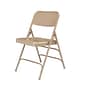 NPS #301 Premium All-Steel  Brace Double Hinge Folding Chairs, Beige/Beige - 4 Pack