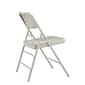 NPS #302 Premium All-Steel  Brace Double Hinge Folding Chairs, Grey/Grey - 4 Pack
