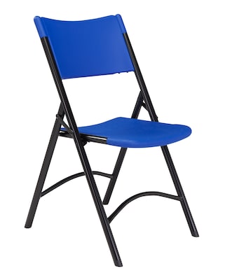 NPS #604 Blow Molded Folding Chairs, Blue/Black - 4 Pack