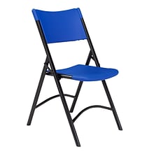 NPS #604 Blow Molded Folding Chairs, Blue/Black - 4 Pack