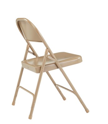 NPS #51 Standard All-Steel Folding Chairs, Beige/Beige - 4 Pack