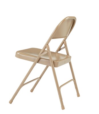 NPS #51 Standard All-Steel Folding Chairs, Beige/Beige - 4 Pack