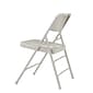 NPS #302 Premium All-Steel  Brace Double Hinge Folding Chairs, Grey/Grey - 4 Pack