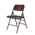 NPS #303 Premium All-Steel  Brace Double Hinge Folding Chairs, Brown/Brown - 4 Pack